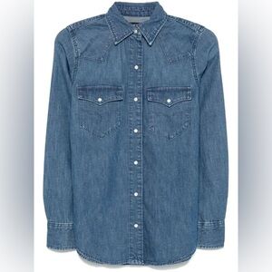 Lauren Ralph Lauren Blue Denim Western Shirt NWT